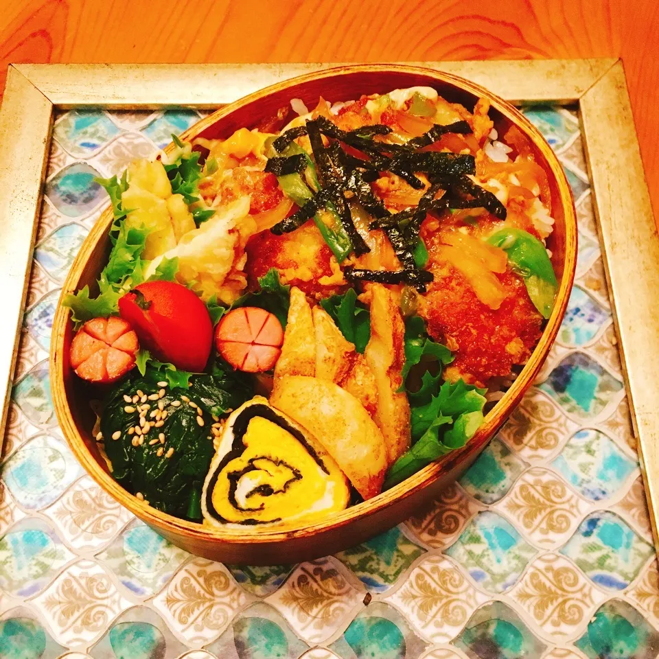 Snapdishの料理写真:大学生男子のカツ丼弁当✨|りこ2さん