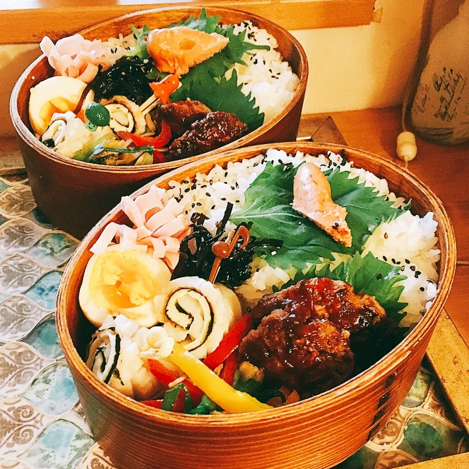 Snapdishの料理写真:手ごねハンバーグ弁当✨|りこ2さん