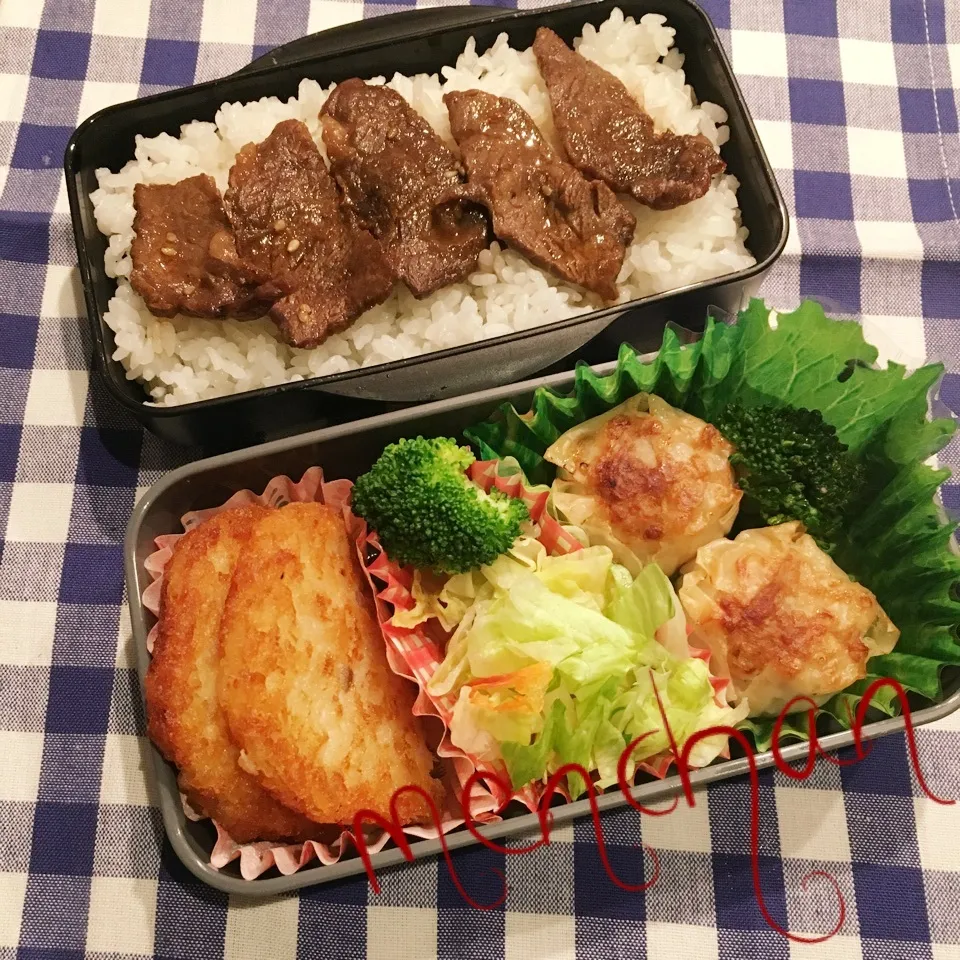 Snapdishの料理写真:高校男子焼肉弁当p(^_^)q|めんちゃんさん