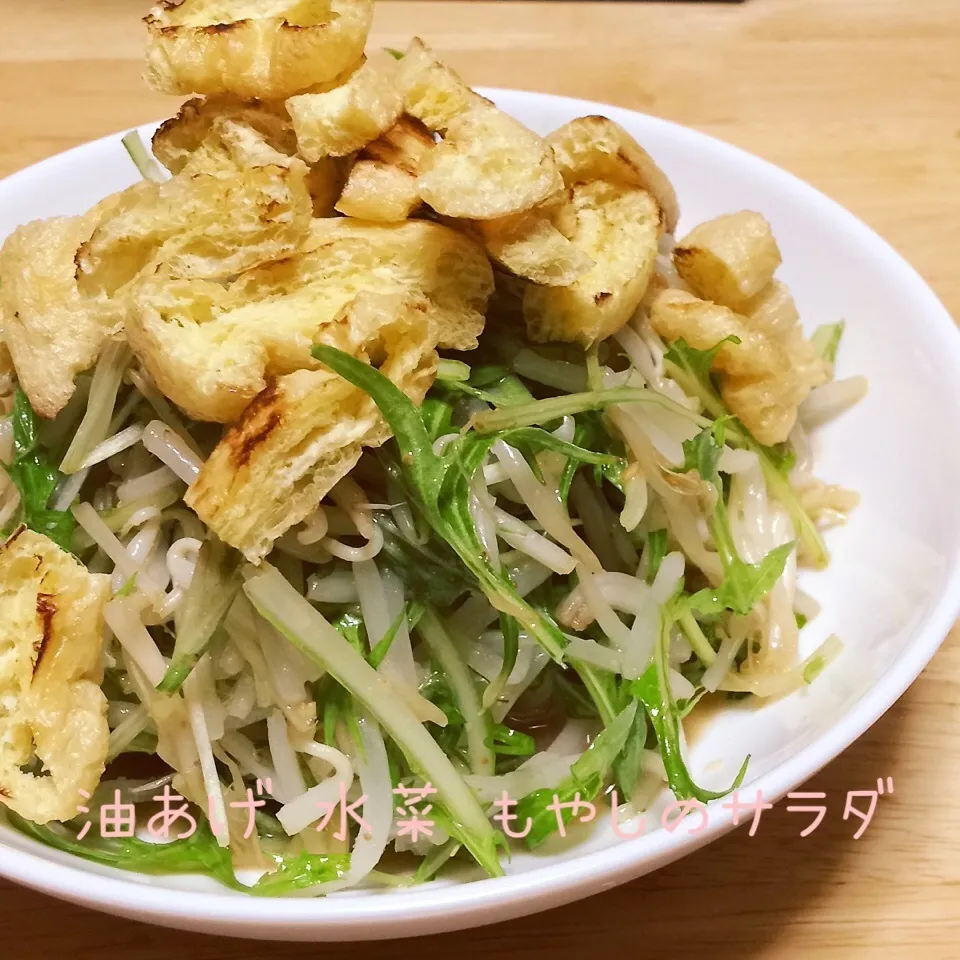 油あげ 水菜 もやしのごまポンサラダ|まおさん