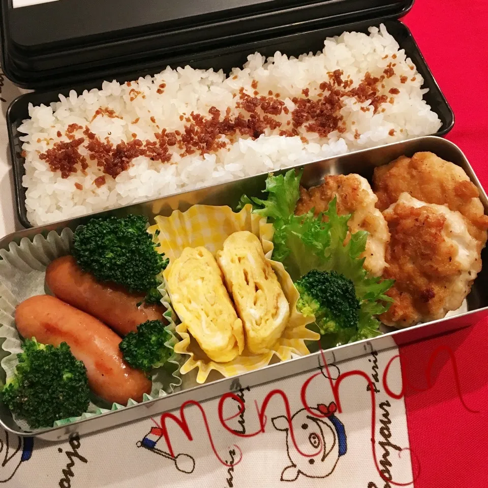 鶏ささみでチキンナゲット弁当♡|めんちゃんさん