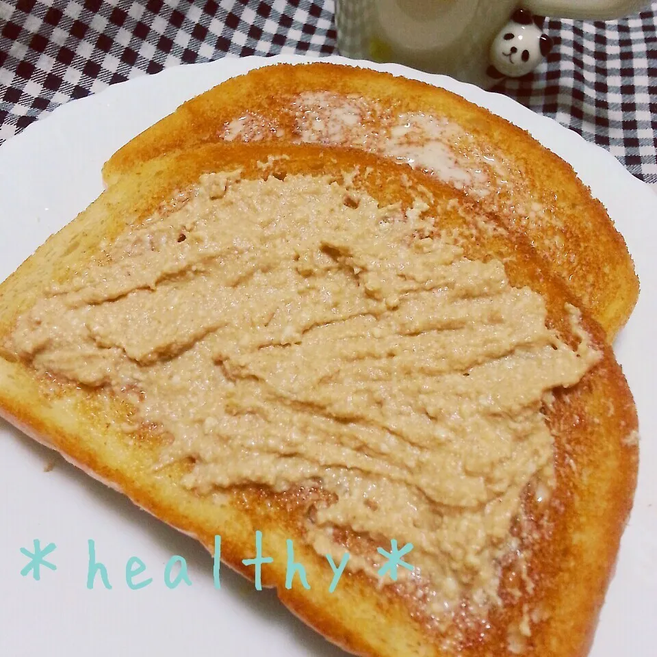 Snapdishの料理写真:豆腐きな粉クリームトースト|ゆみころさん