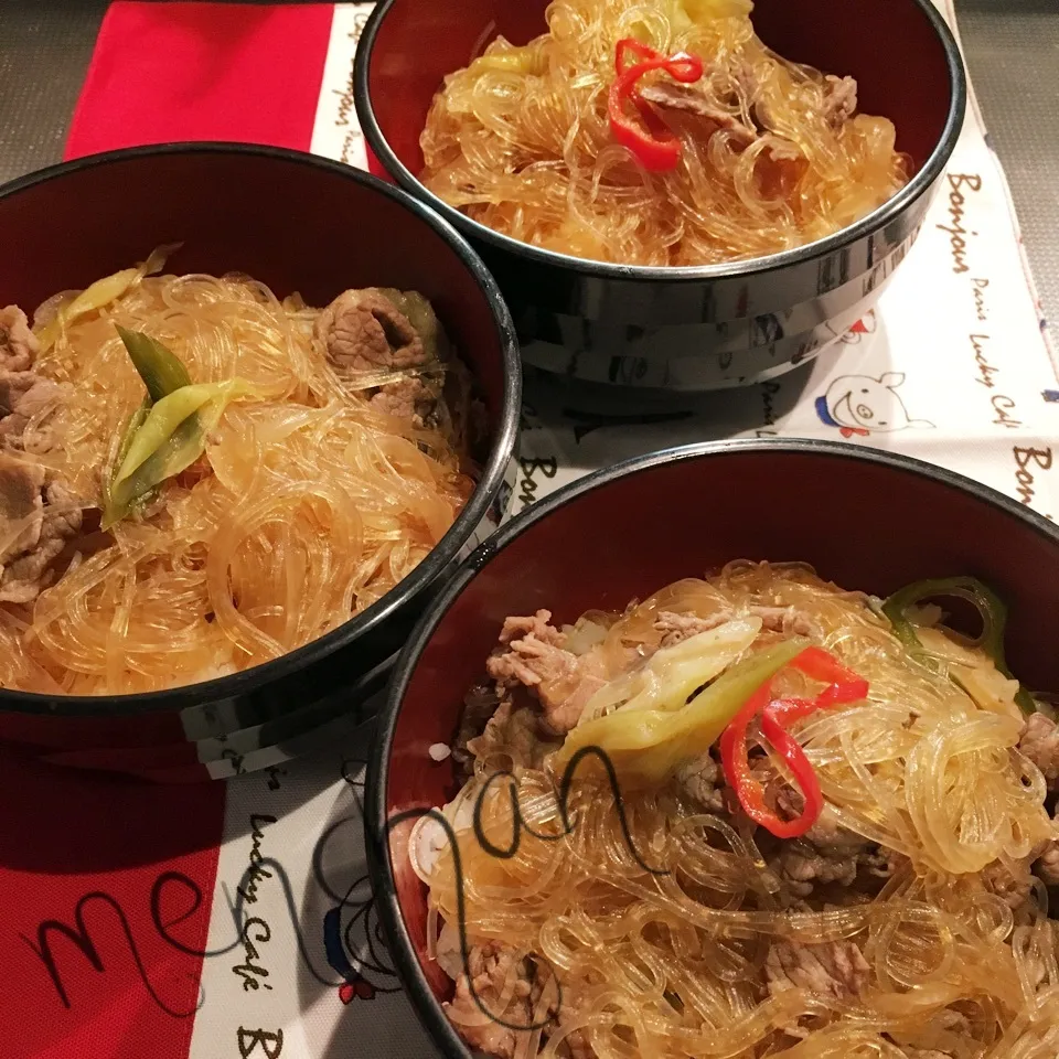 boysへ春雨入り牛丼！|めんちゃんさん