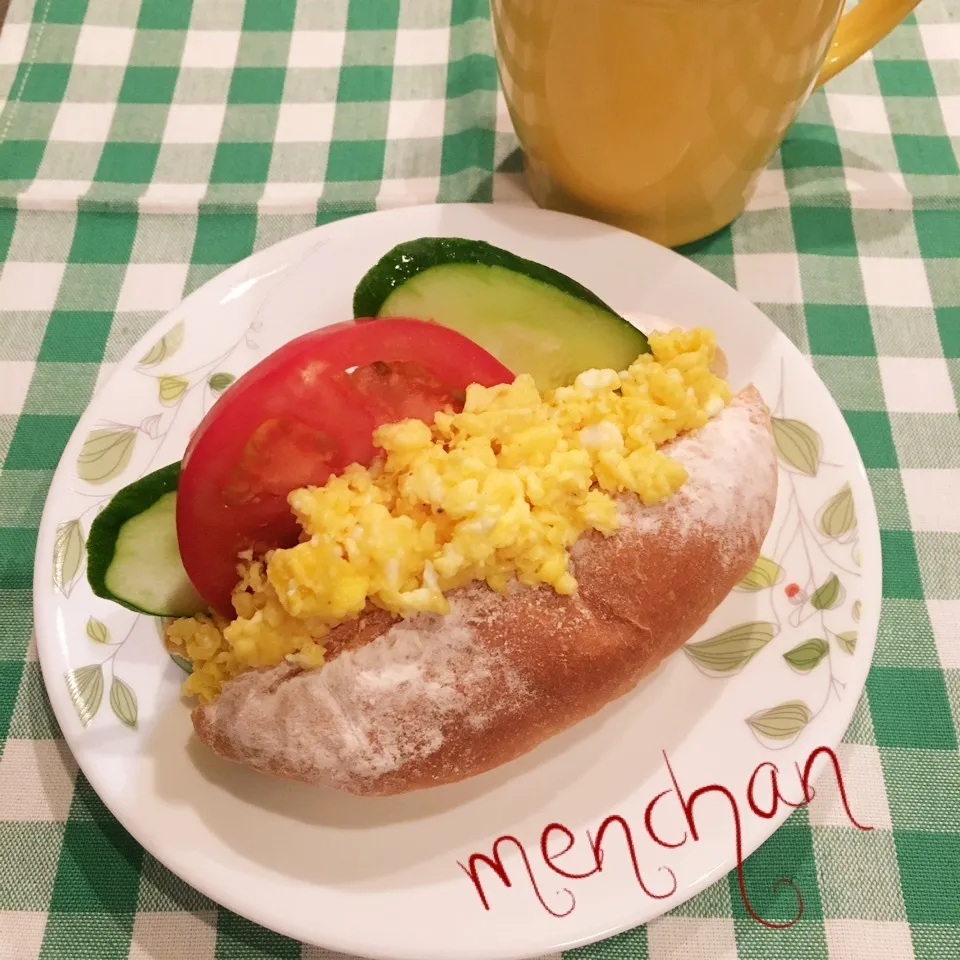 Snapdishの料理写真:good morning！卵サンドの朝ごはん|めんちゃんさん