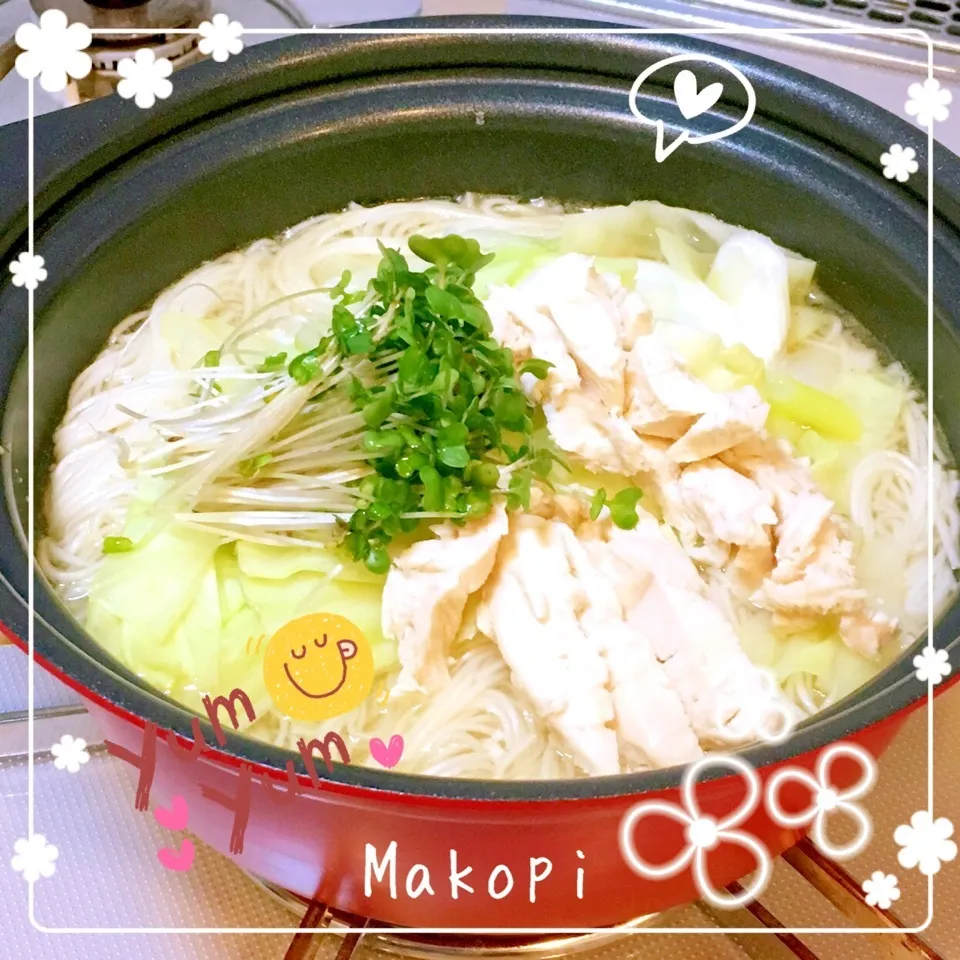 市販の鍋つゆの素でラーメン風 (^-^)♡|まこぴ～♪さん