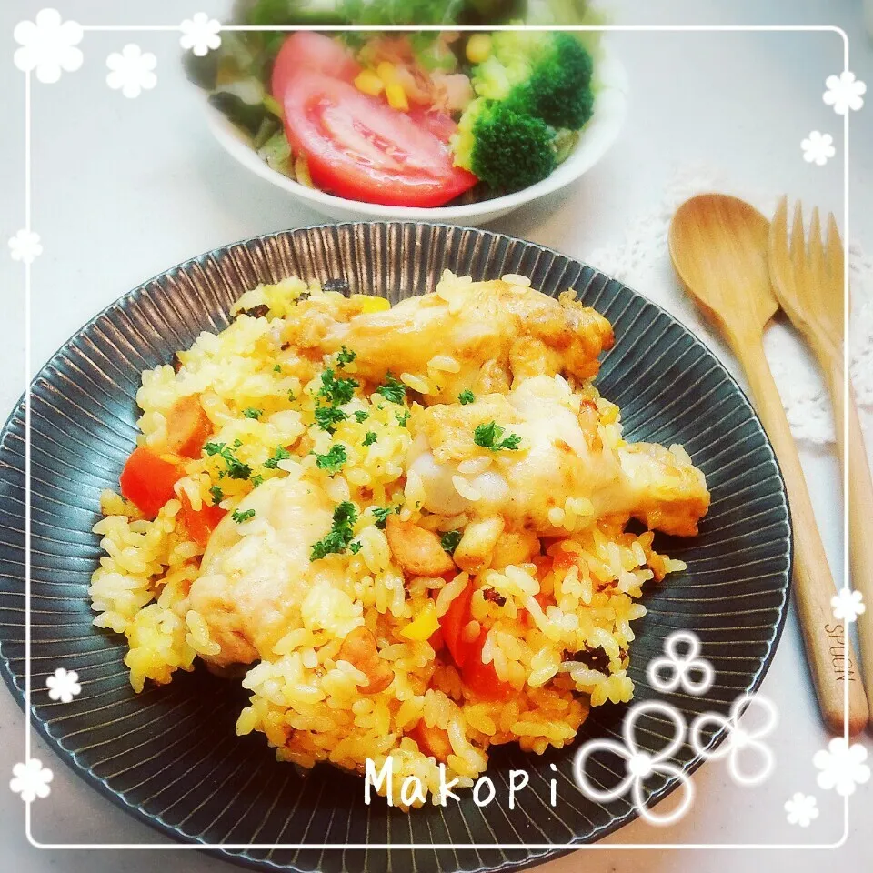 nori*さんの♡鶏手羽元でジャンバラヤ♡!!|まこぴ～♪さん