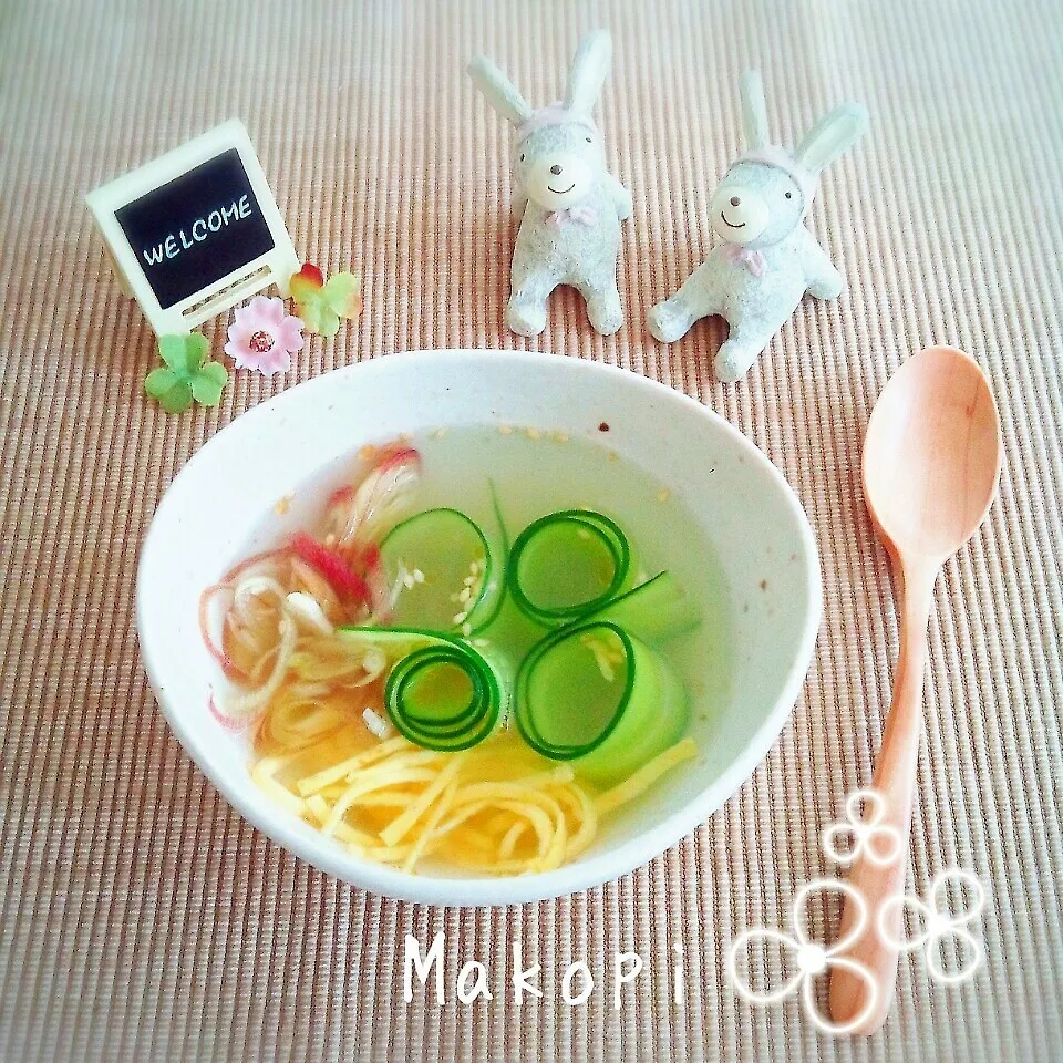キュウリとみょうがの中華スープ〜(^o^)♪|まこぴ～♪さん
