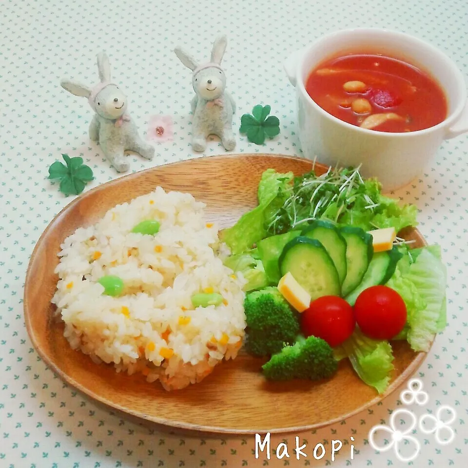 コリちゃん退院おめでとう☆!!のツナピラフ〜♪|まこぴ～♪さん