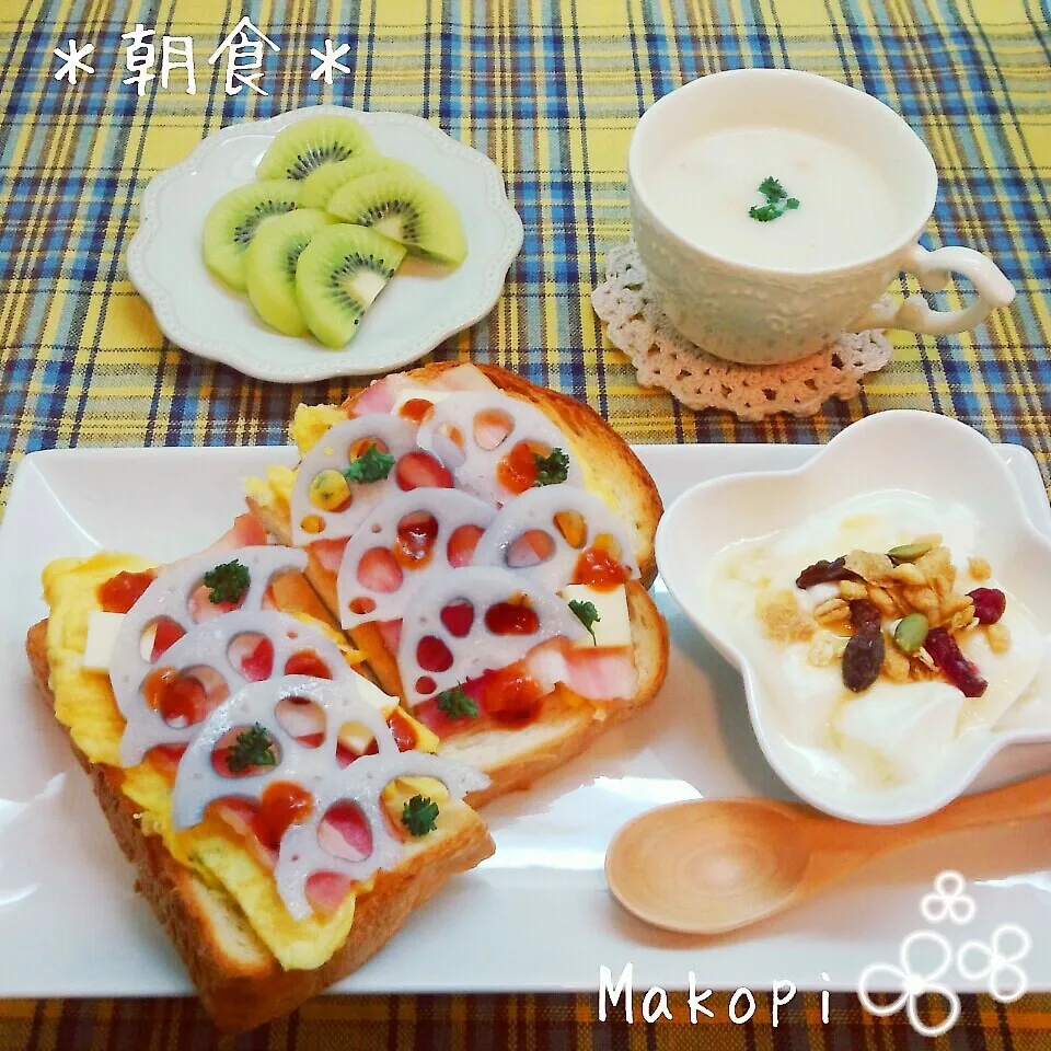 Snapdishの料理写真:朝食(*´˘`*)♡|まこぴ～♪さん