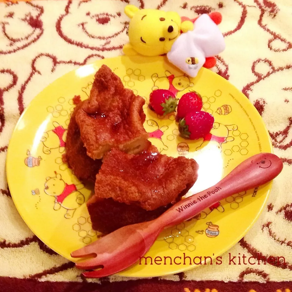 Snapdishの料理写真:2品目〜ぷーさんのはちみつシフォン♡|めんちゃんさん