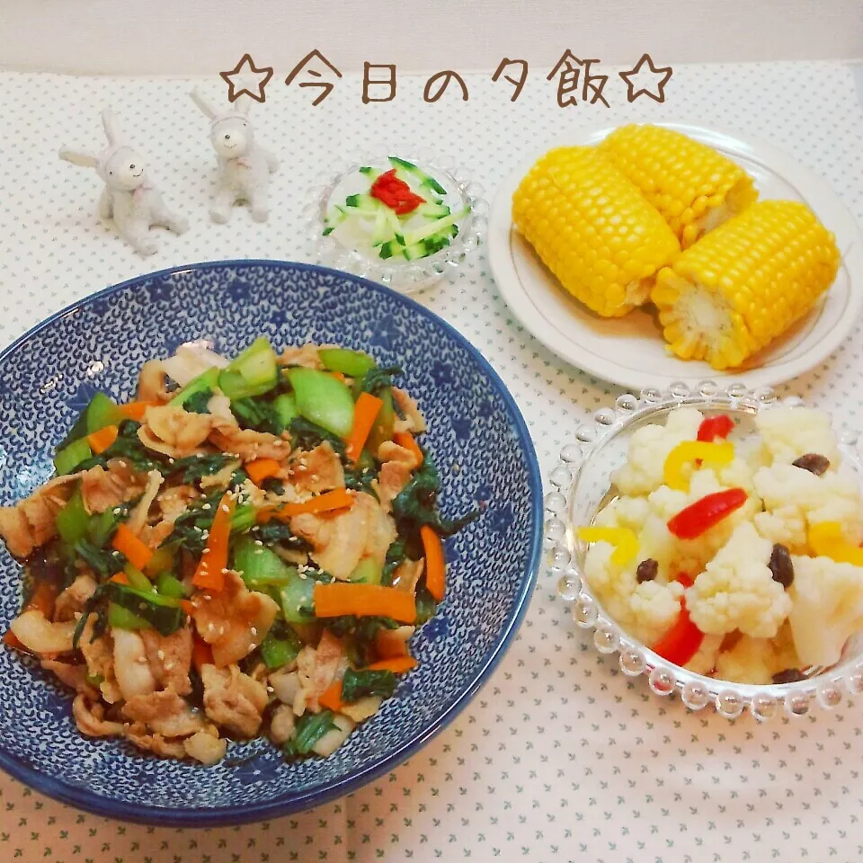 今日の夕飯(*´˘`*)♡|まこぴ～♪さん