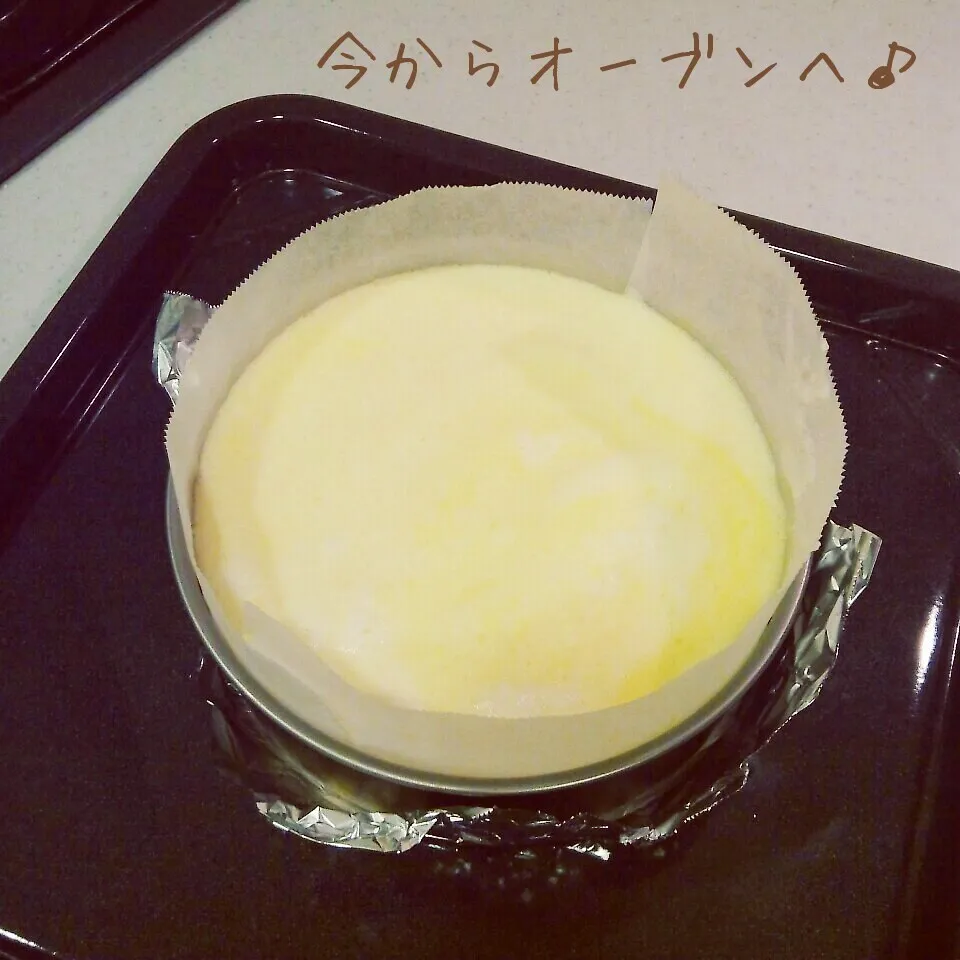 Snapdishの料理写真:サザエボンさんのチーズスフレケーキ♪|まこぴ～♪さん