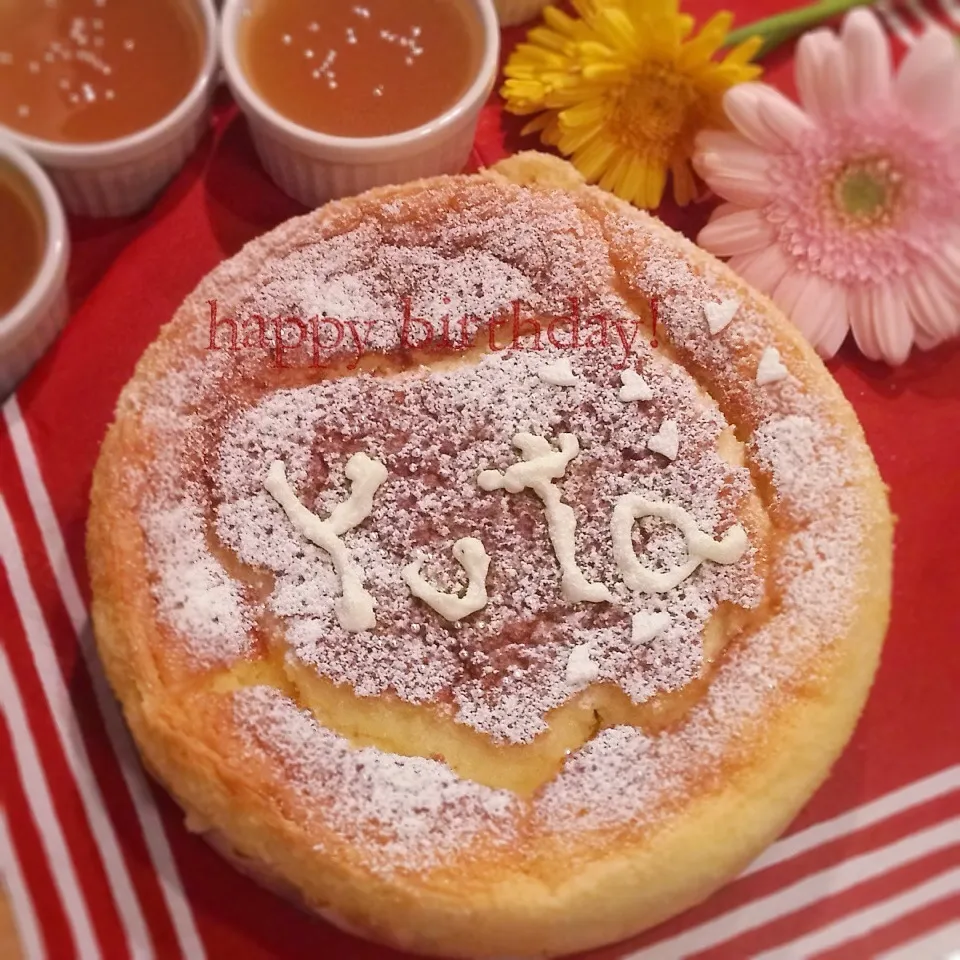 息子のbirthday〜スフレチーズケーキ♡|めんちゃんさん