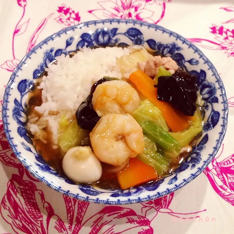 生姜汁ぶしゃ〜！具だくさん中華丼( ´艸｀)|めんちゃんさん