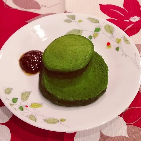 京都風 抹茶のパンケーキ 黒糖バター添え(*^.^*)|めんちゃんさん