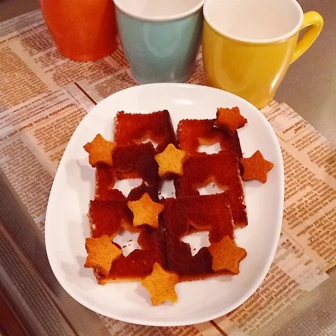 Snapdishの料理写真:型抜きラスク(^_−)−☆|めんちゃんさん