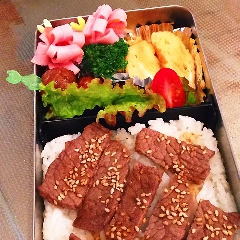 高校男子ぎゅー肉弁当( ´艸｀)|めんちゃんさん