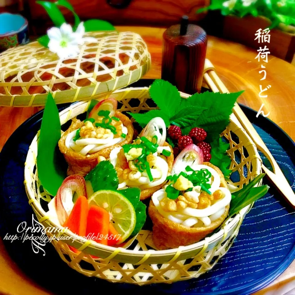 週末のおつまみごはん♬流水麺で稲荷うどん♬|chouchouさん