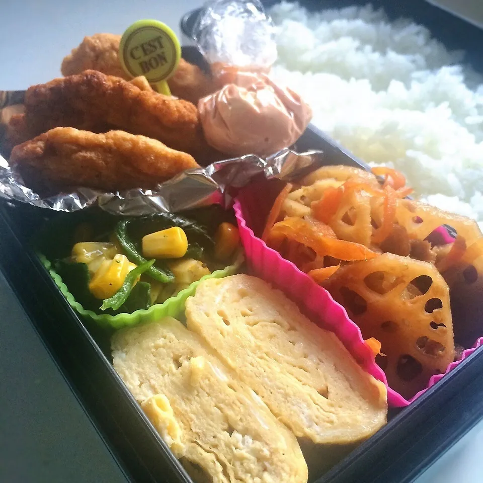 Snapdishの料理写真:高1長男お弁当♫|Hanaさん