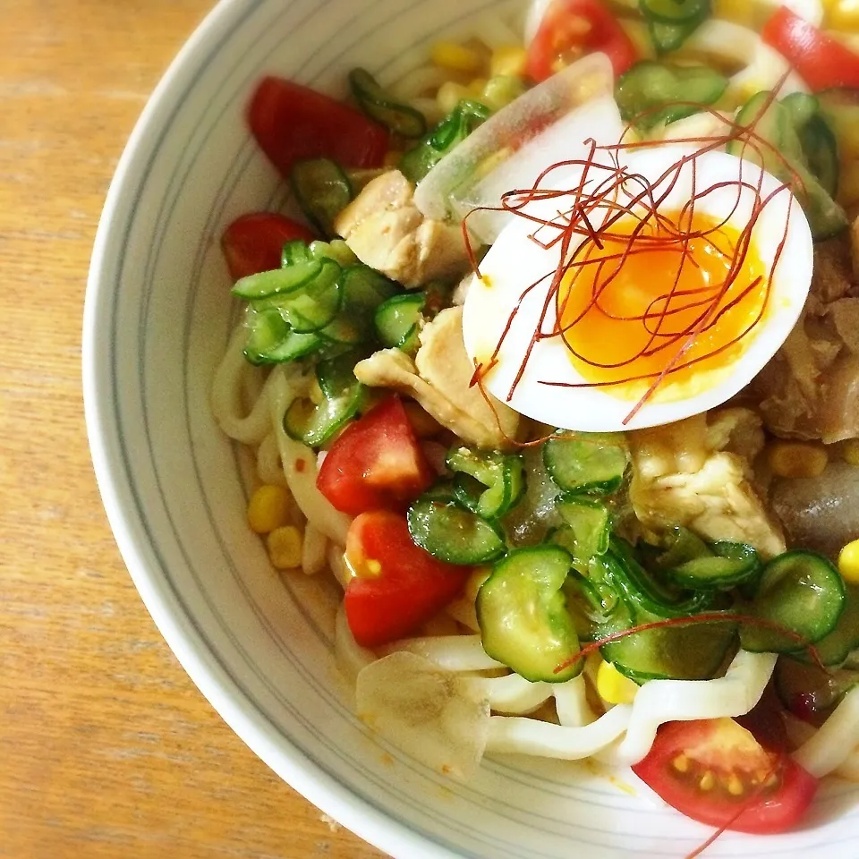 Snapdishの料理写真:ピリ辛ごまダレ冷やしうどん|Hanaさん