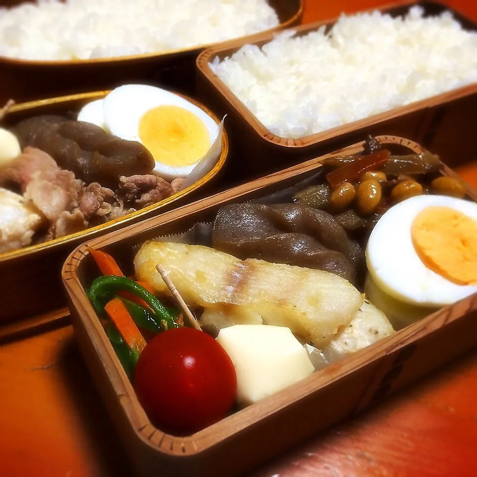 Snapdishの料理写真:今日の渋いJC弁当(鱈ムニエル)|men-chan-chiさん