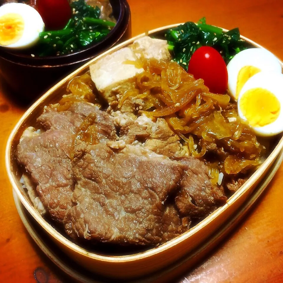 Snapdishの料理写真:今日の牛丼弁当|men-chan-chiさん