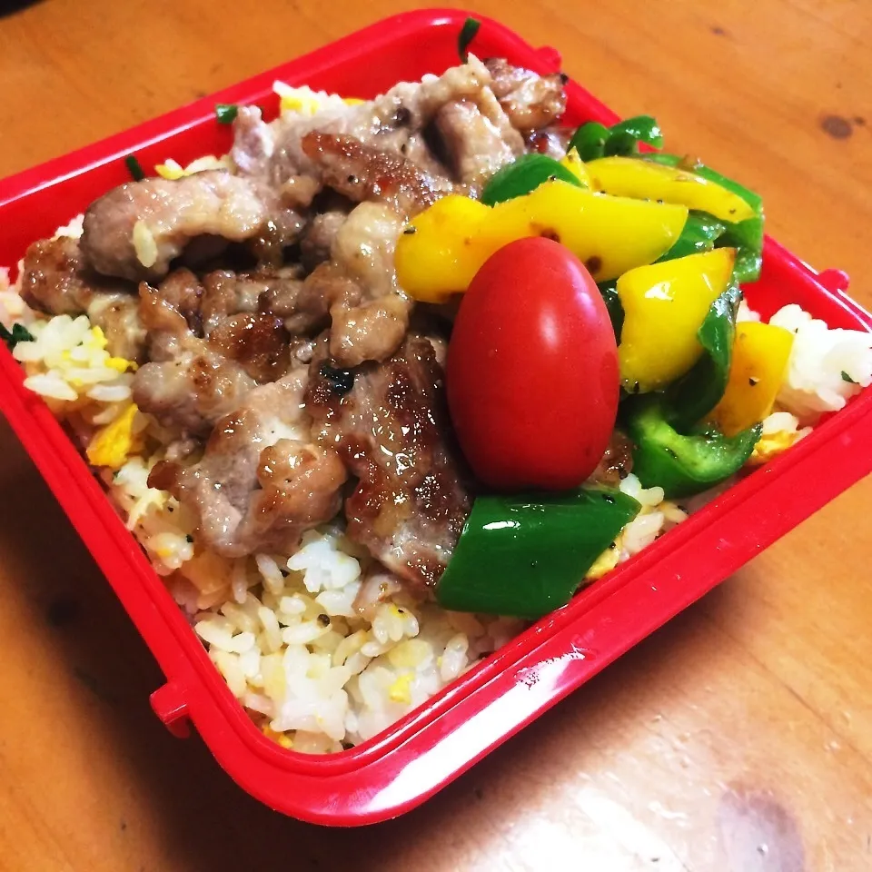 Snapdishの料理写真:今日の焼肉のせ炒飯弁当|men-chan-chiさん