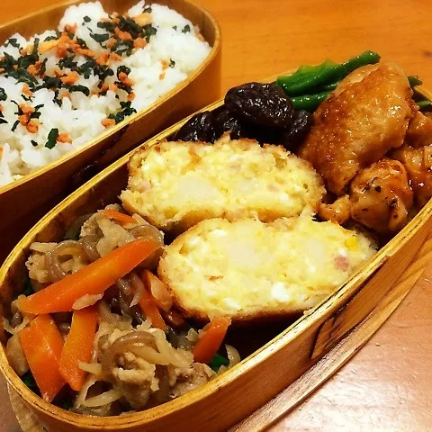 Snapdishの料理写真:今日の卵コロッケ弁当|men-chan-chiさん