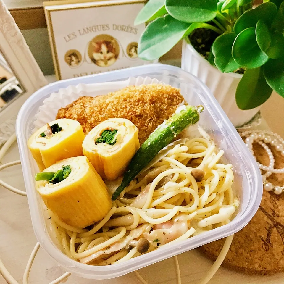 本日のお弁当♪キノコのペペロンチーノパスタ|綾奈さん