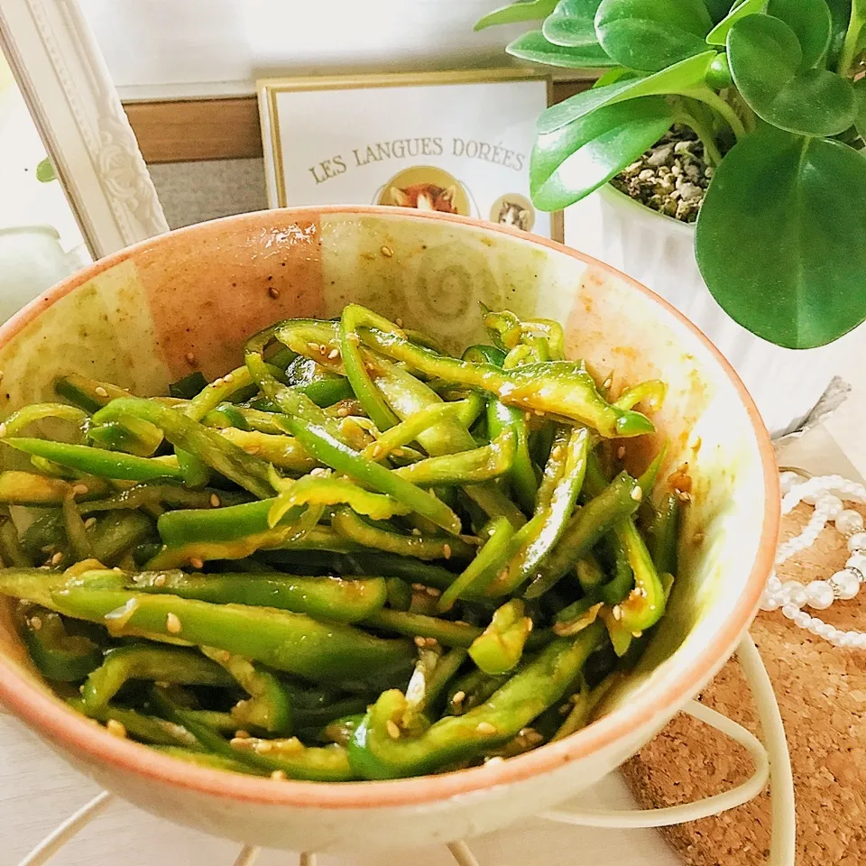 生ピーマンのピリ辛ナムル|綾奈さん