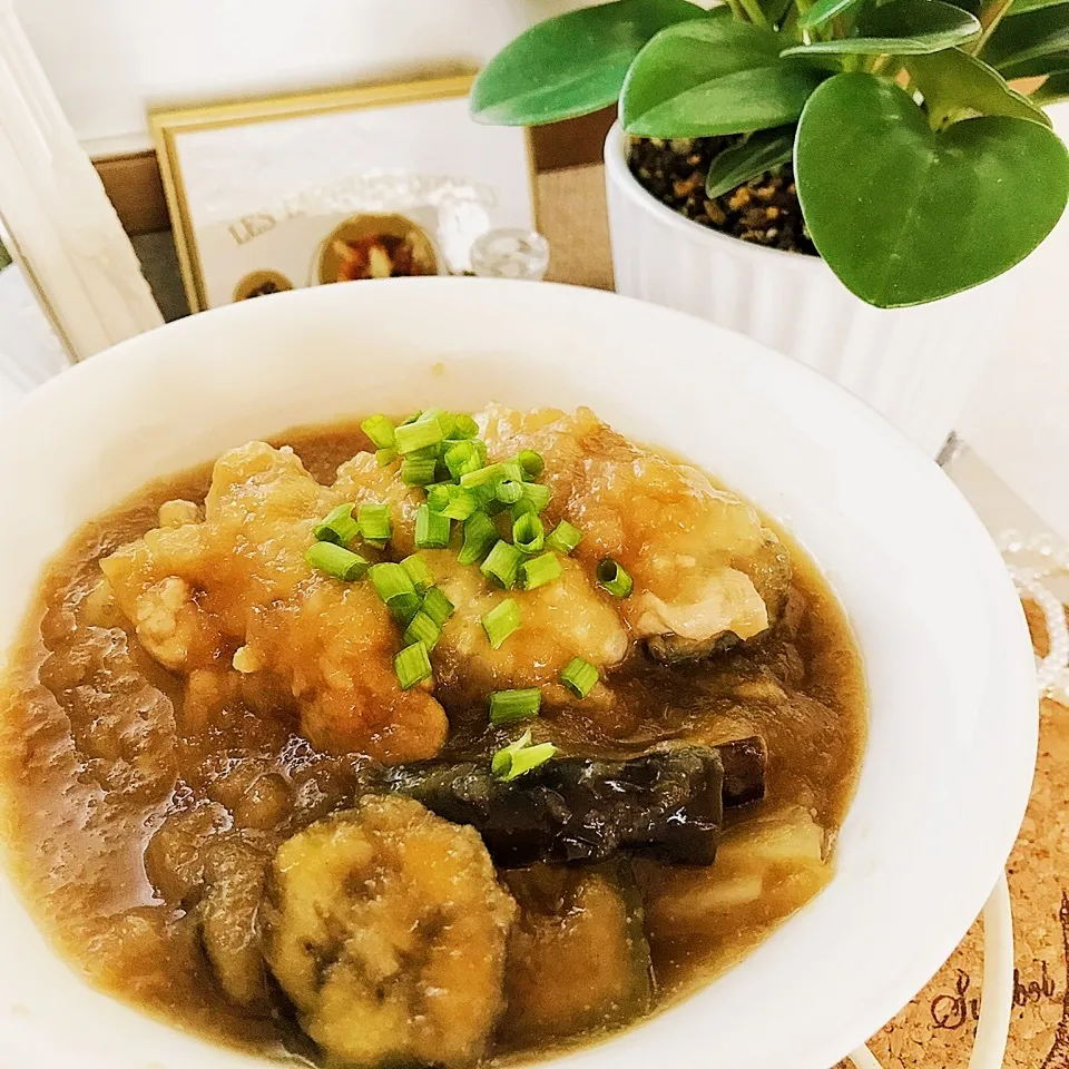 冷やしてウマウマ❤️流行りのツルン豚DE茄子巻きみぞれ煮|綾奈さん