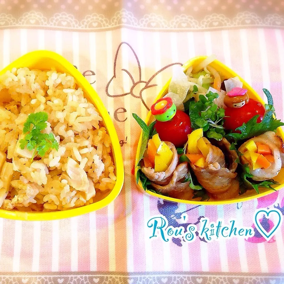 Snapdishの料理写真:今日のお弁当0413 筍ごはん♡|るぅ✩さん