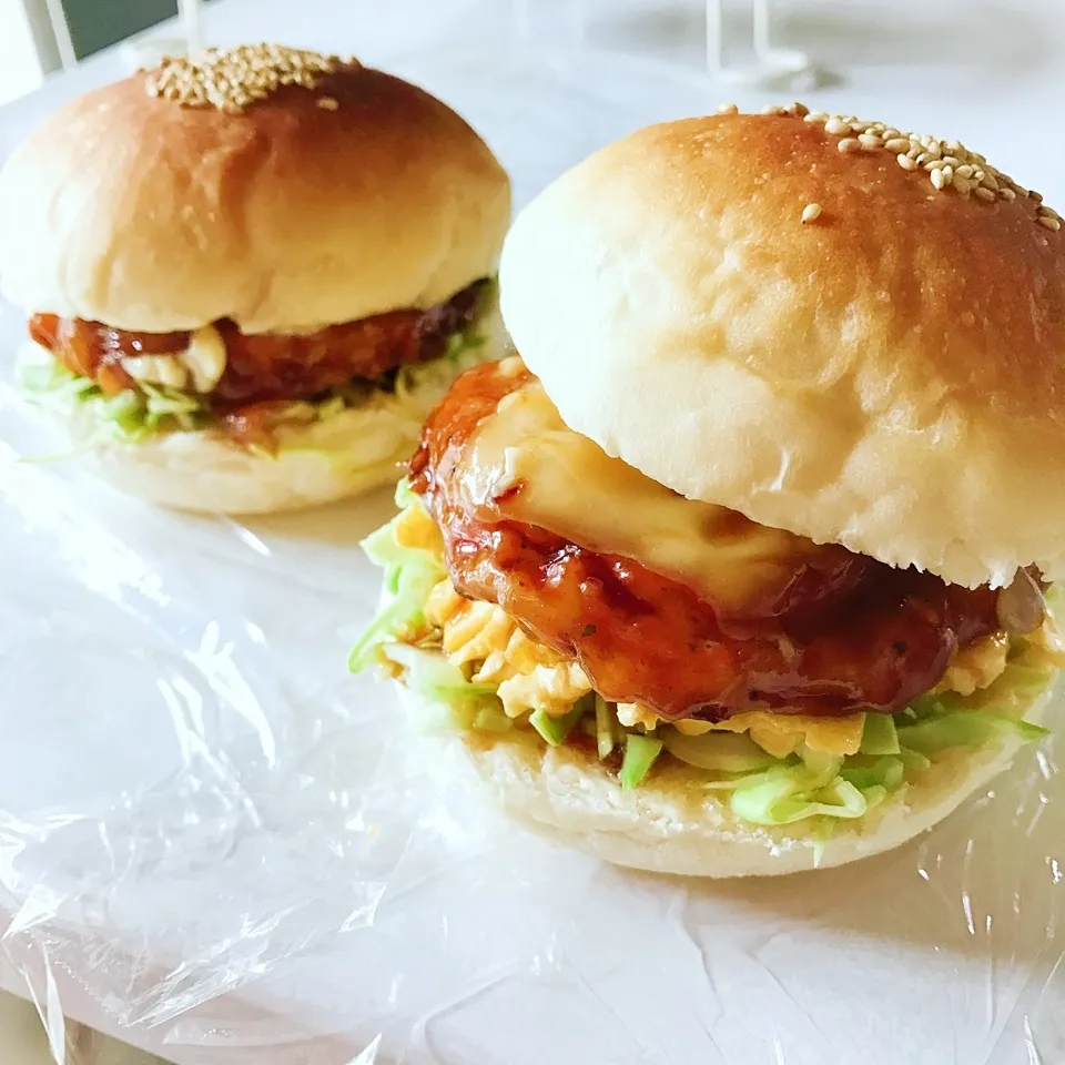 手作りバンズdeお豆腐バーグの🍔照り玉バーガー🍔|綾奈さん