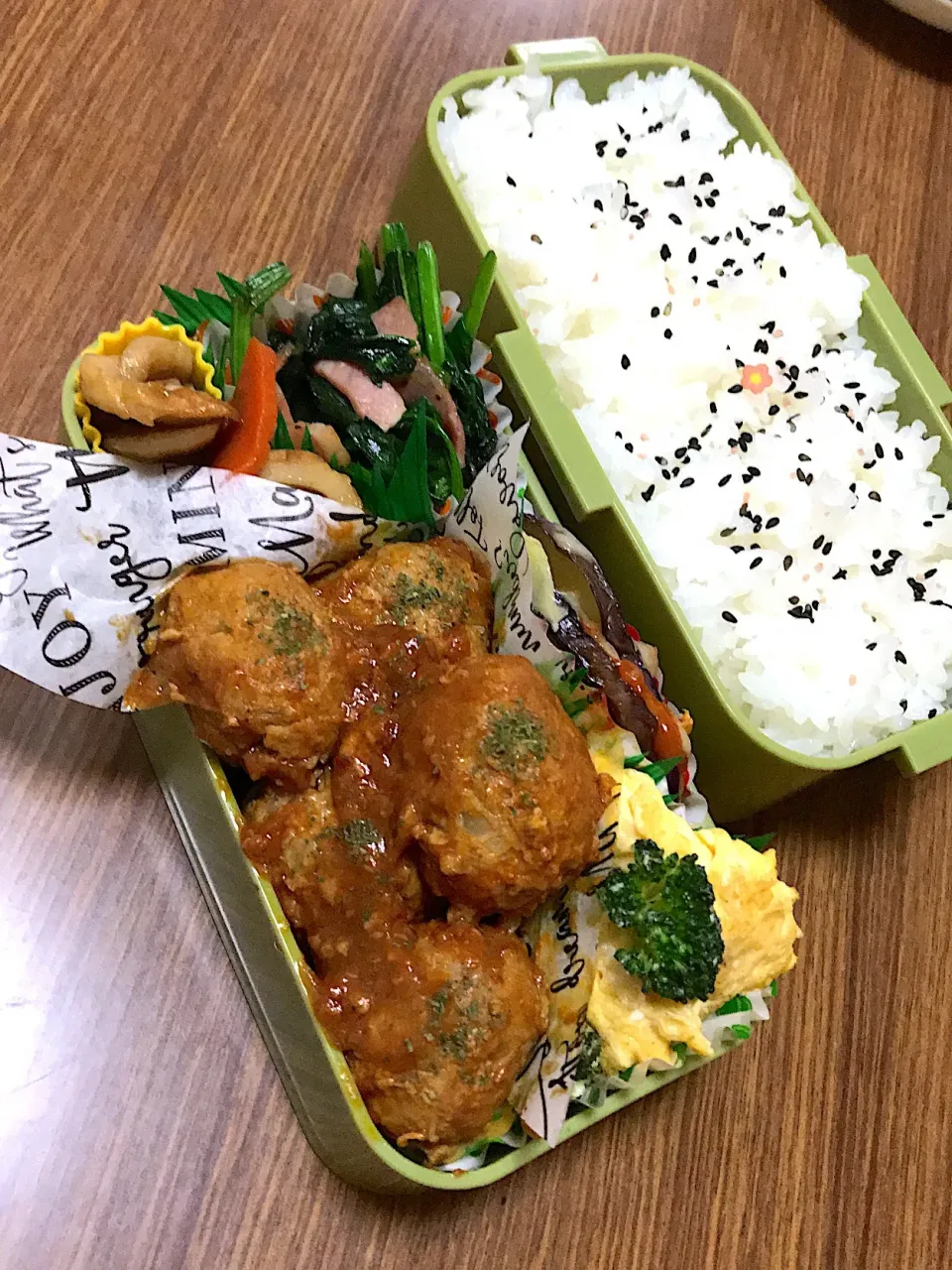 Snapdishの料理写真:中３男子弁当♡トマト煮込みハンバーグ|utaさん