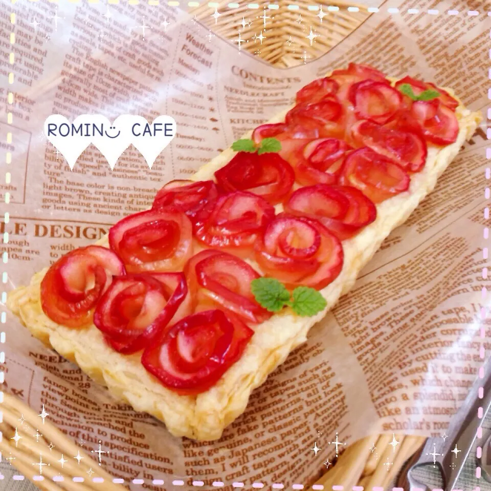 紅玉リンゴの🌹バラのアップルパイ♪|ROMIN◡̈ CAFEさん