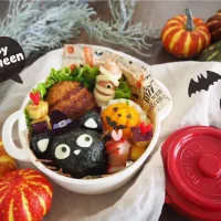 Snapdishの料理写真:黒猫さんのハロウィン弁当|moemamanさん