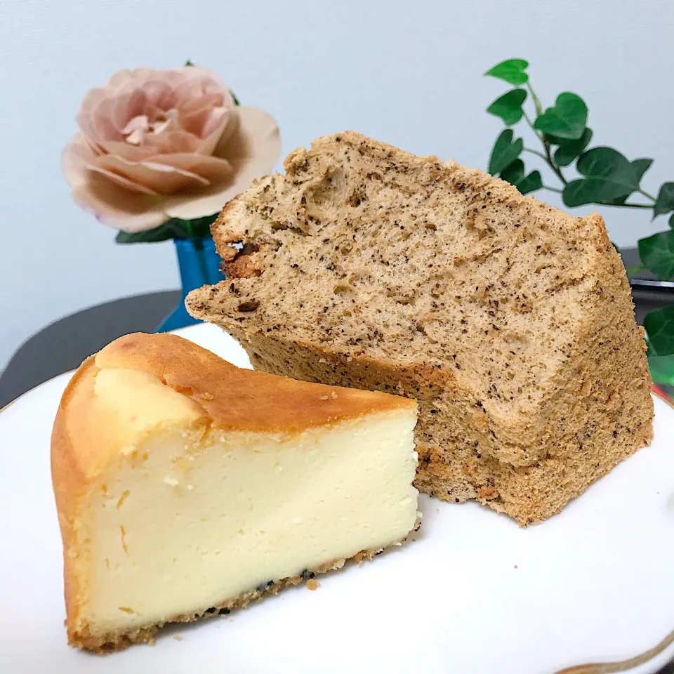 ミルクティーシフォンケーキとさつまいもチーズケーキを焼きました😋|YummyKさん