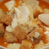 Tomato soup 
 #Soup/Stew #tomato #Bread #cheese #cream|Ahi Von Bさん