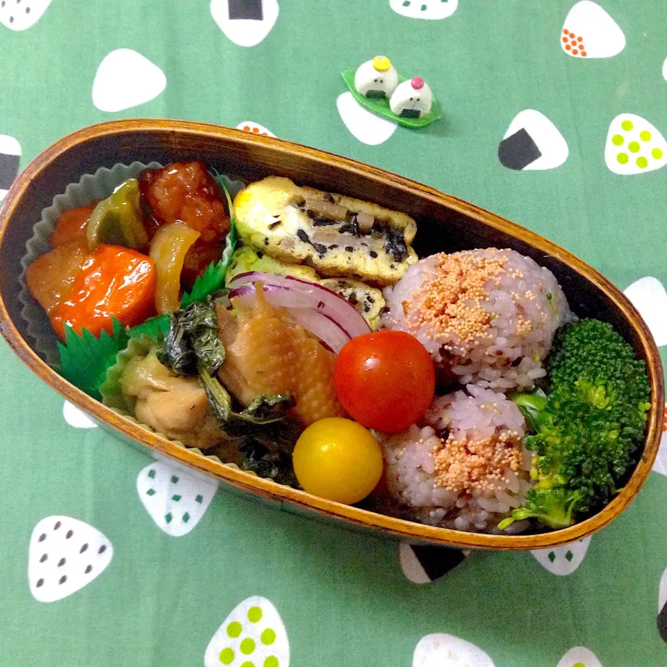 今日のお弁当😊 #わっぱ弁当  #夫弁当  #おにぎりアクション|naonaomimichanさん