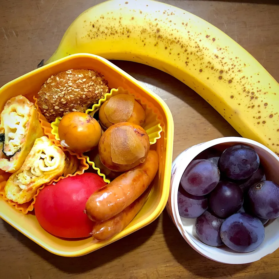 Snapdishの料理写真:大学生弁当84🍱フルーツもりもり🍌🍇|宙まめさん