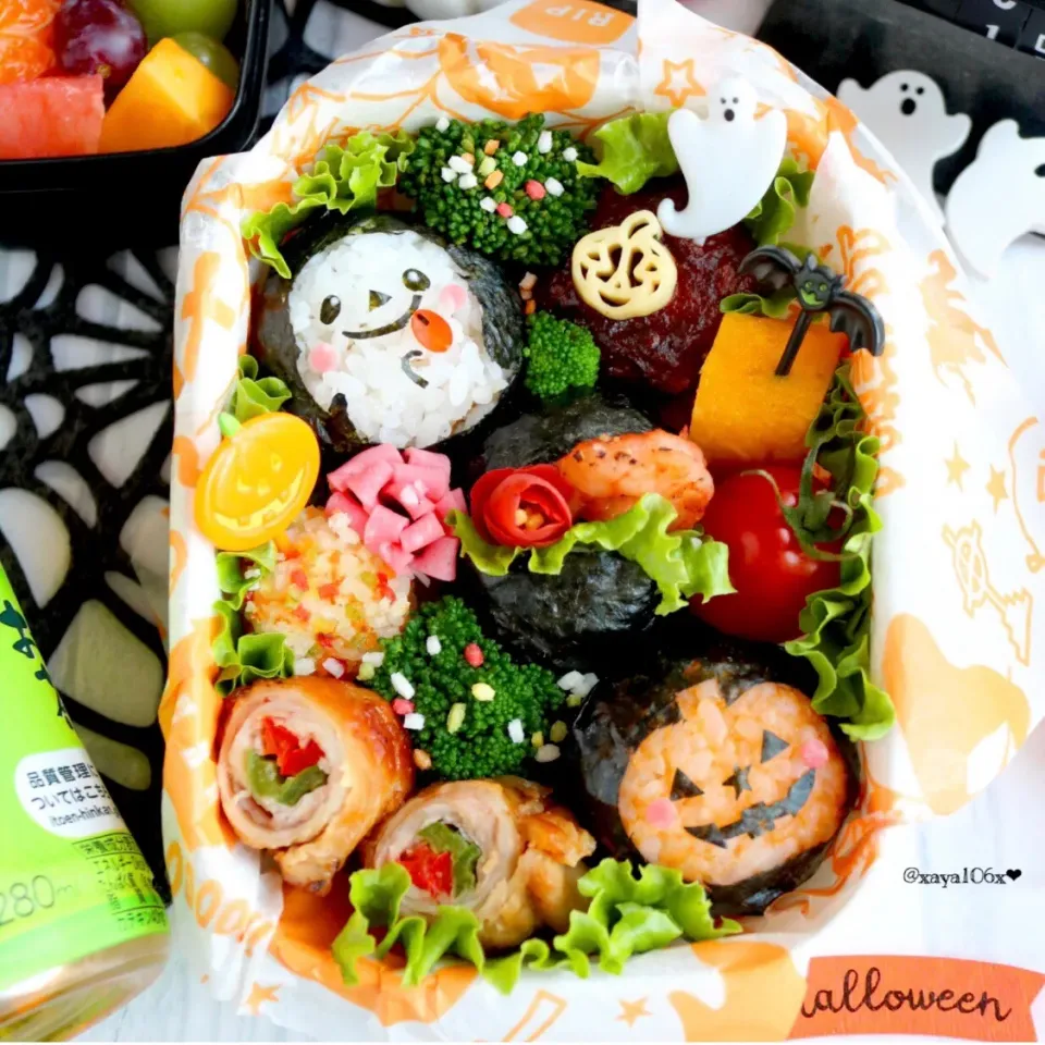 ハロウィンおにぎり弁当👻🎃|あーたんさん