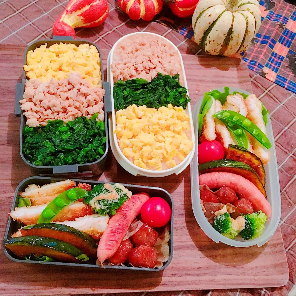 Snapdishの料理写真:2018.1031夫、娘弁当|あさこさん