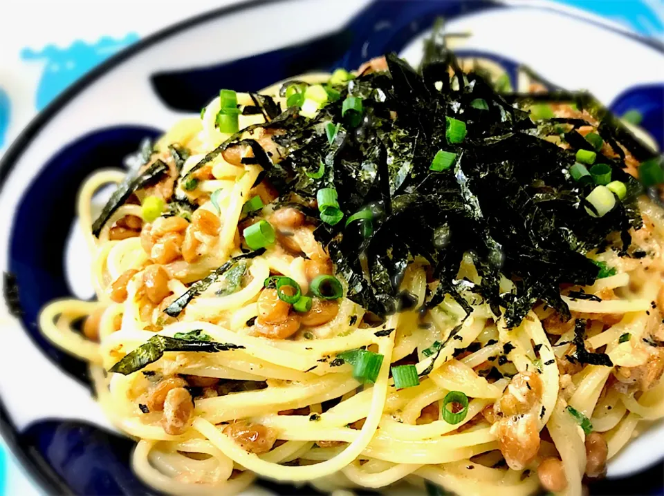 ツナと納豆のパスタ🍝 (๑˃̵ᴗ˂̵)و|bamazooさん