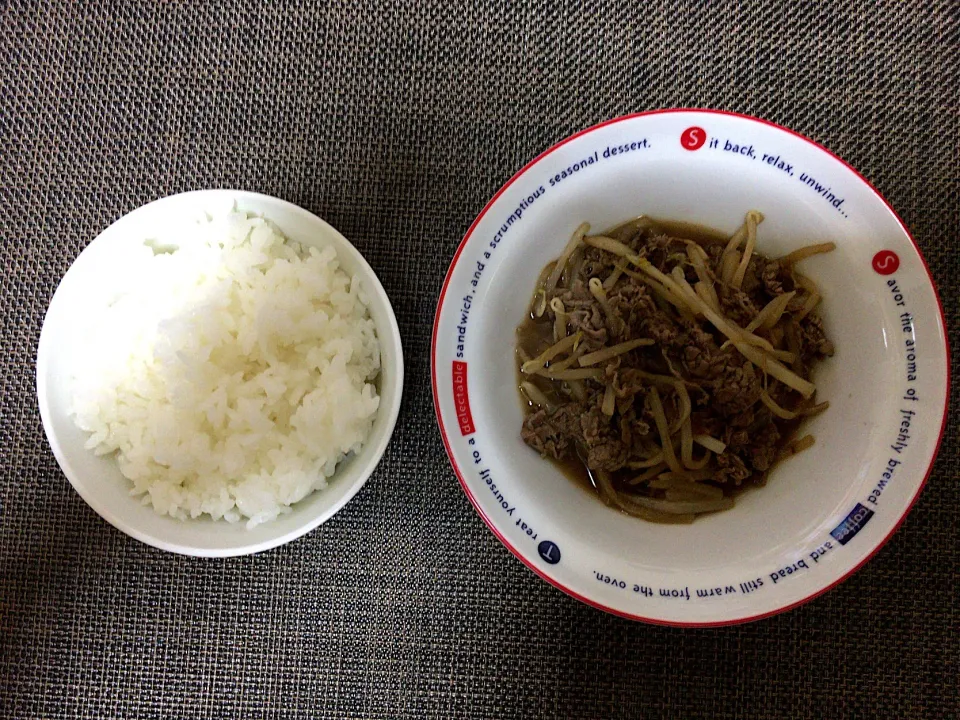 豚肉もやし炒め(ハーフ)ご飯|ばーさんさん