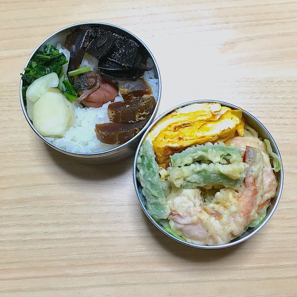 Snapdishの料理写真:今日のお弁当‼︎ 1 November
 #お弁当  #弁当  #obento  #lunchbox  #お弁当記録  #実家のお母ちゃん  #天ぷら弁当  #晩ごはんの残り  #yamasabento|Yoshinobu Nakagawaさん