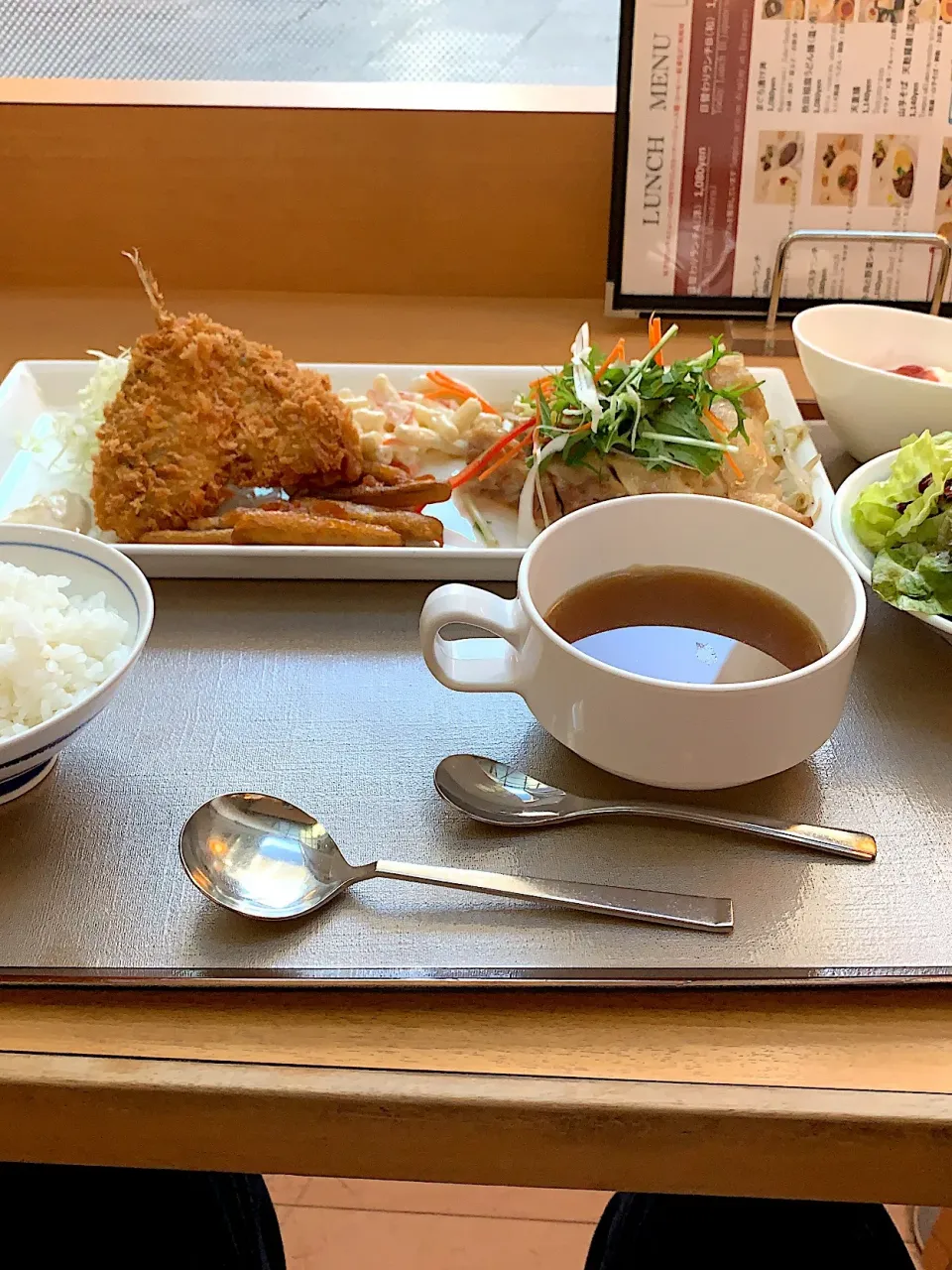 チキン蒸し焼き 鯵フライ|山内博之さん