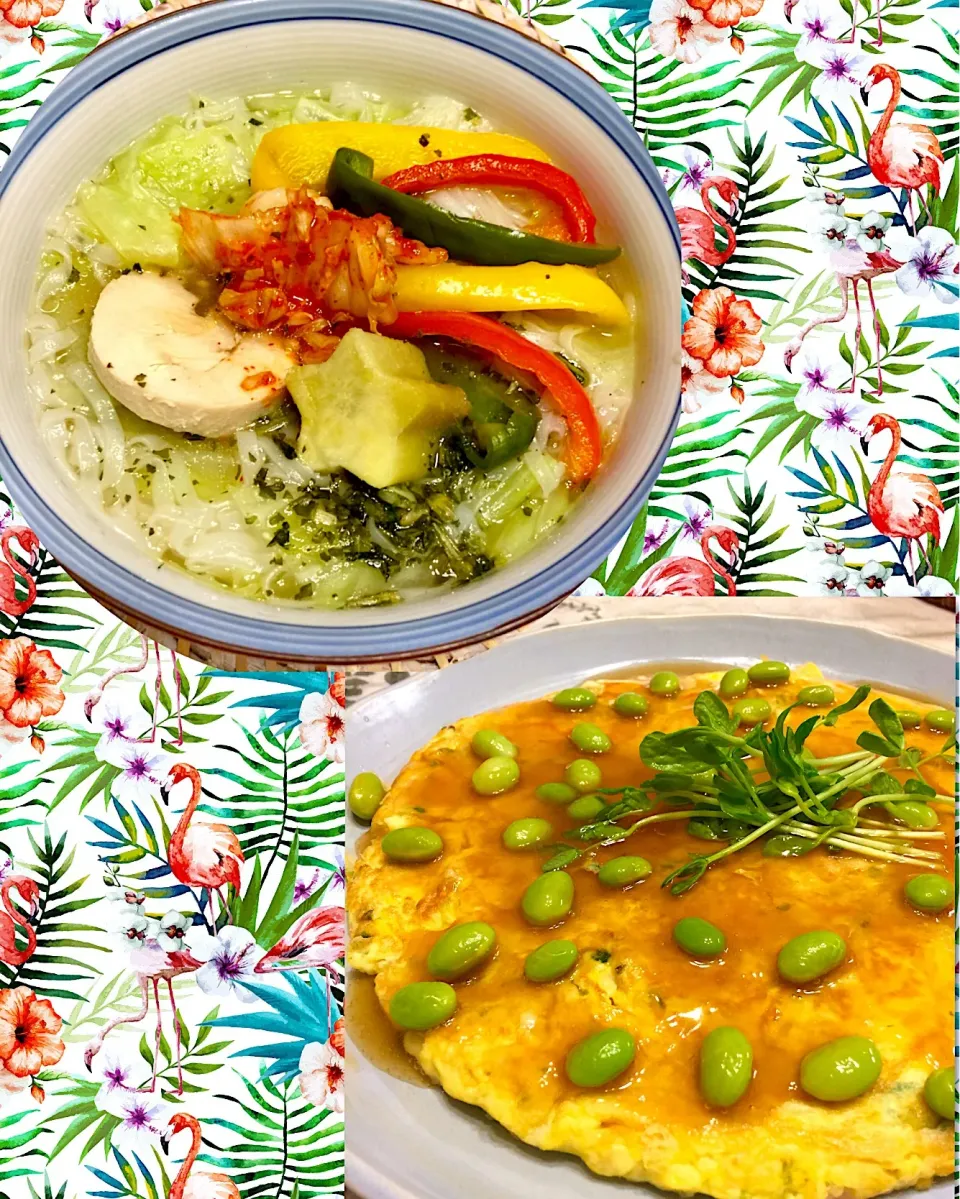 ベトナム フォーとベトナム風の あんかけオムレツでお昼ご飯❣️|paaruさん