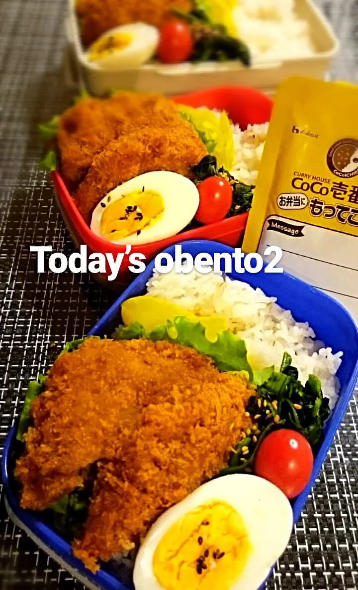 #我が家の働く男弁当
メンチカツ＆レトルトカレー弁当🍱🍴|kimi=kimi🌼Kitchenさん