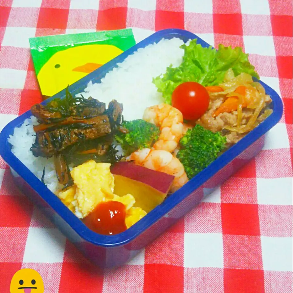 息子のお弁当(リク無し、冷蔵庫にある物で😬)|かあたん(元ポップン)さん