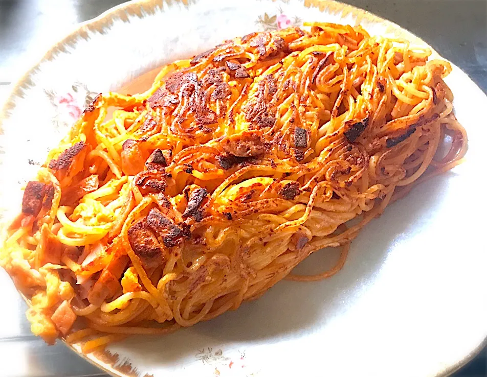 Snapdishの料理写真:銀座のイタリアン「スケベニンゲン」の名物焼きパスタ、フリッタータを作りました🎉😋🎵|ギムレットさん